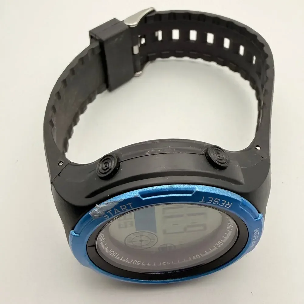 George Men's Digital Sport Watch - Metallic Blue Bezel Working New Battery
